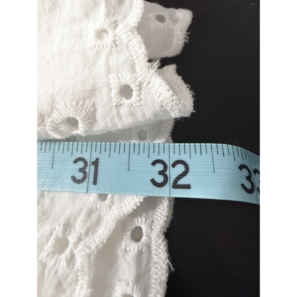 Ultra Pink White Cotton Tiered Eyelet Midi Skirt Medium Boho Floral Lace Summer - Picture 6 of 7